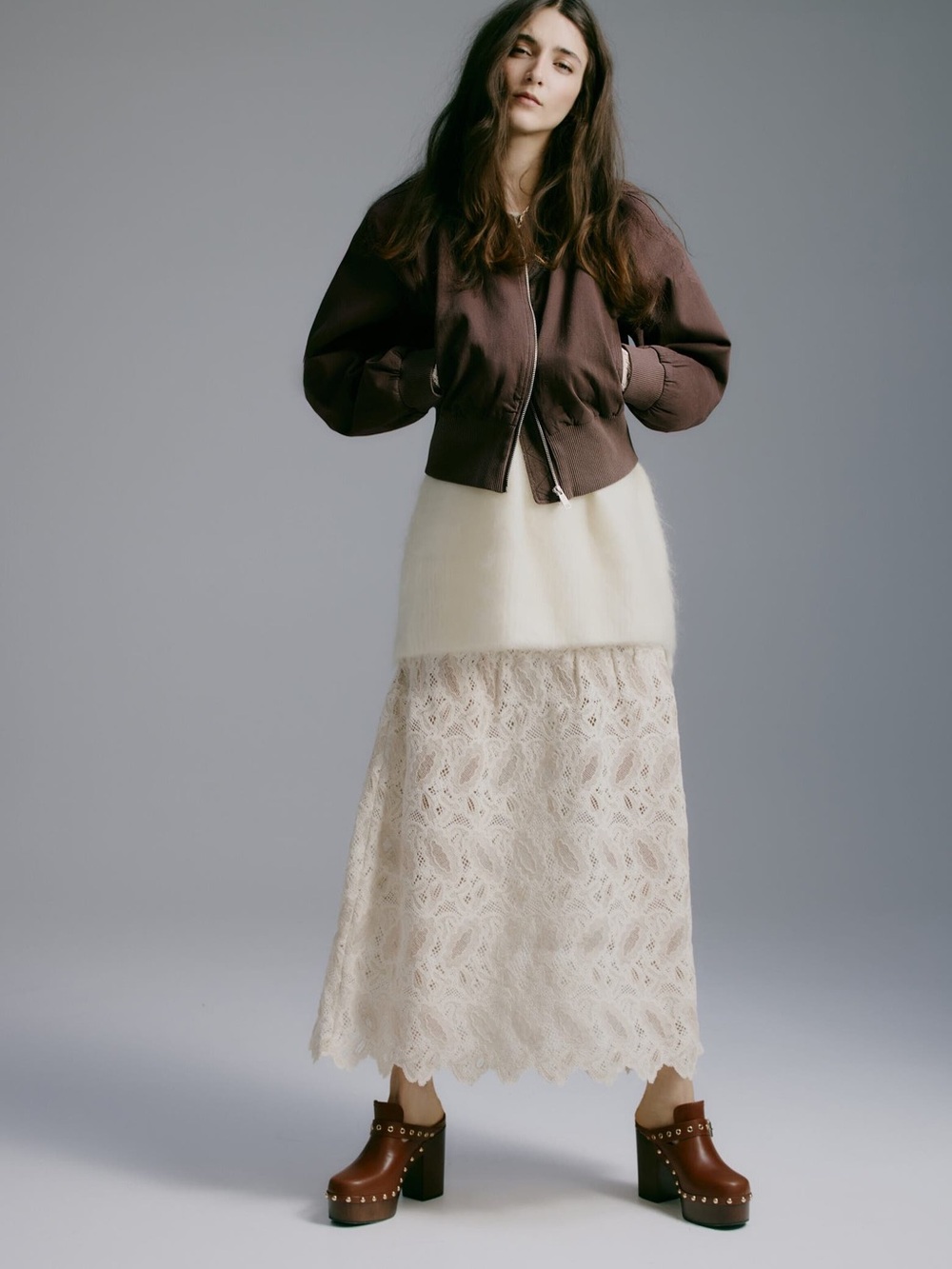 H&M Chocolate Brown Bomber Jacket